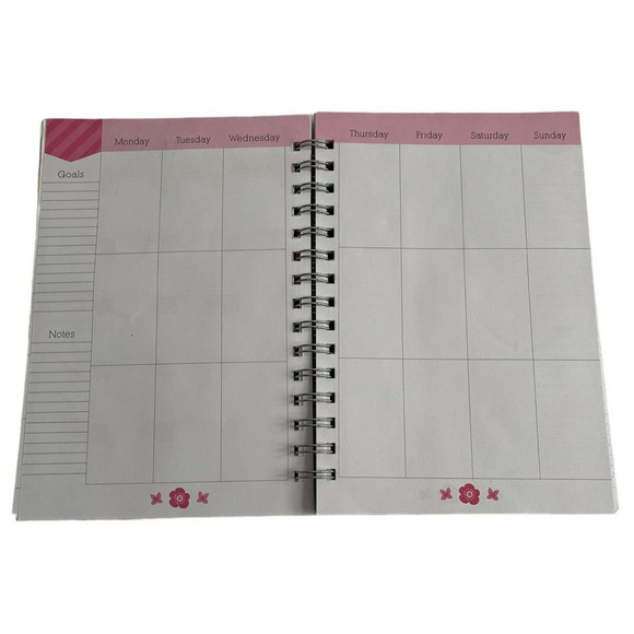 Monthly Planner Spiral Calendar Notebook Bloom Spring Floral Date Stickers - Picture 7 of 7
